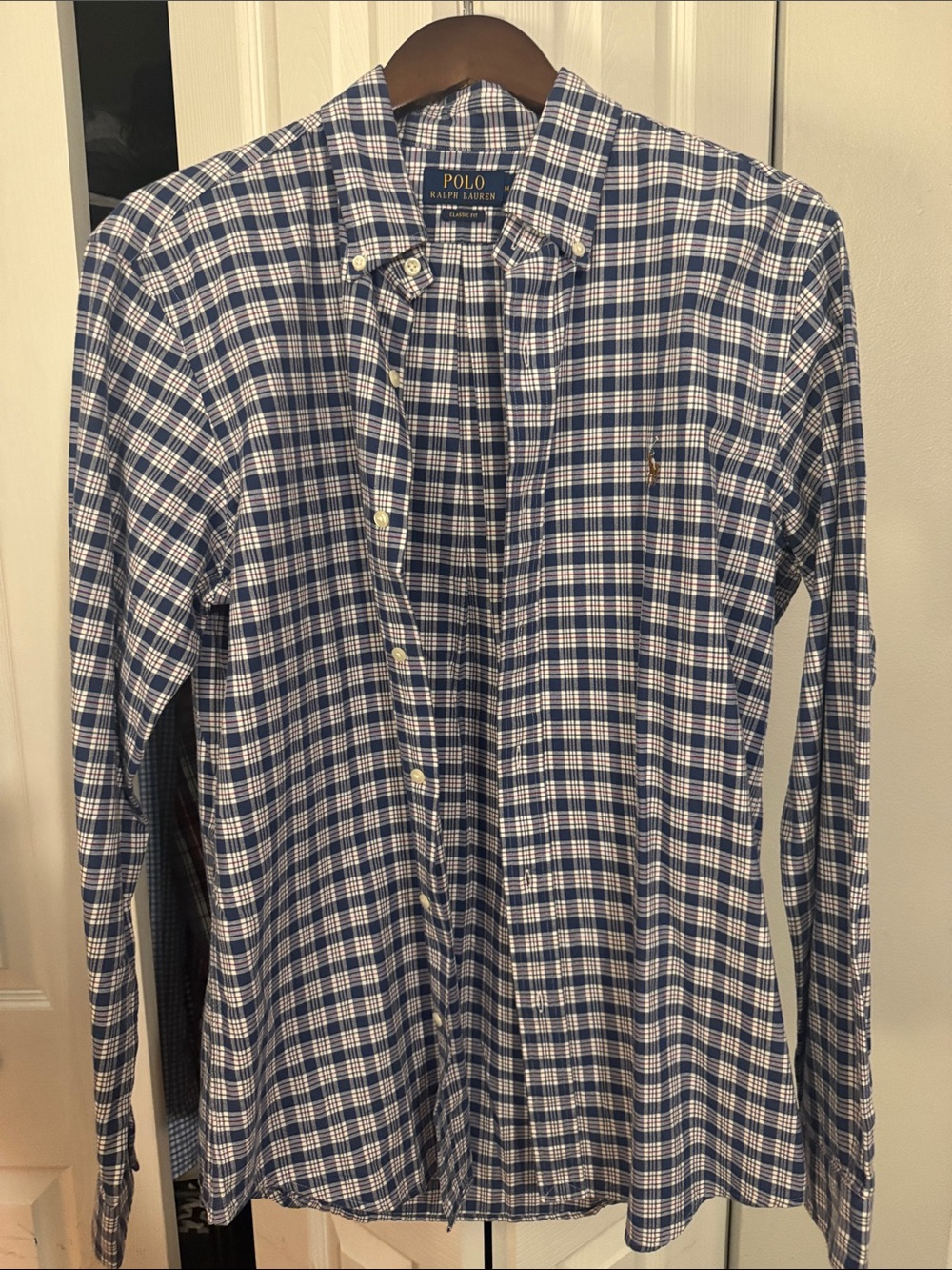 Polo by Ralph Lauren Navy and White Plaid Button-Down Shirt